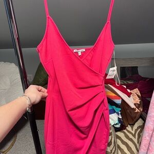 Elegant Pink Wrap Dress